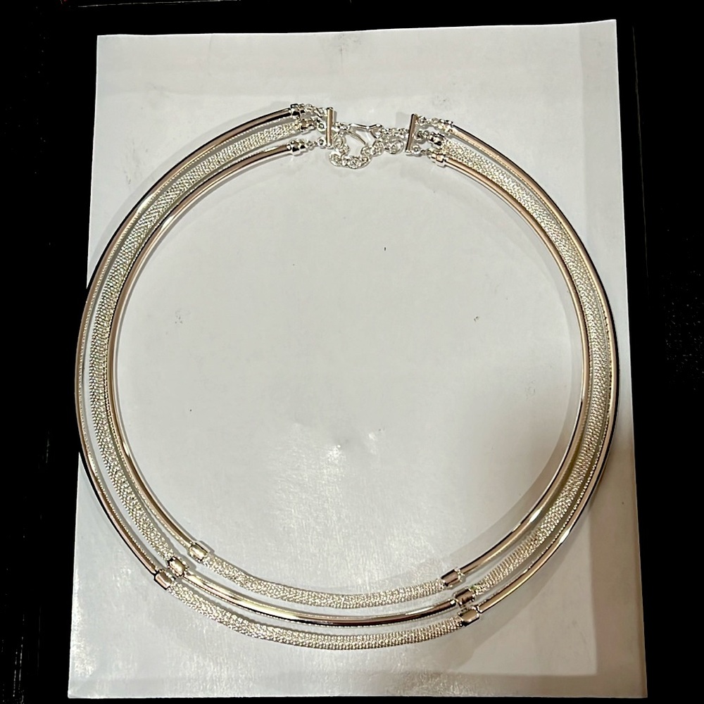 3 pieces silver necklace